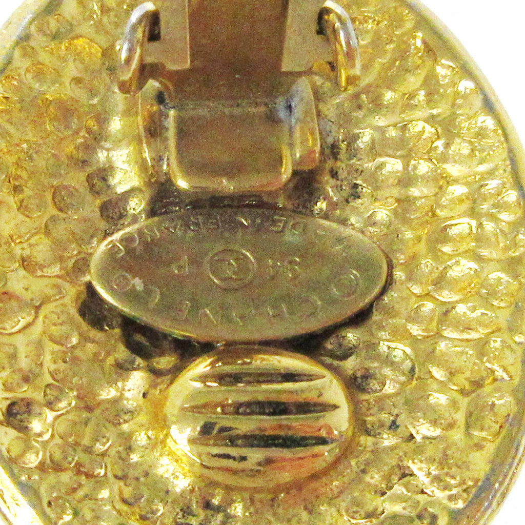 Chanel Vintage Cc Button Ovales Clip-On Earrings Gold-Plated Gold Gold_Plated Earrings Jewelry