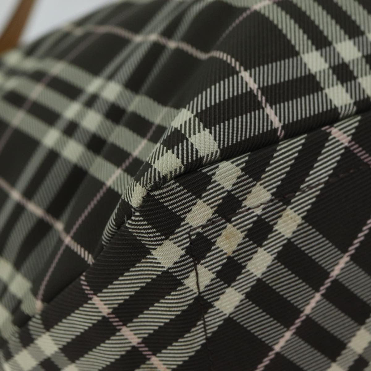 Burberry Nova Check Blue Label Nylon Brown Nylon Tote Bag