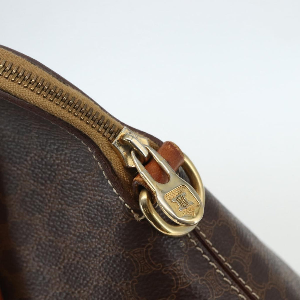Celine Vintage Macadam Handbag Canvas And Leather Brown Canvas Handbag