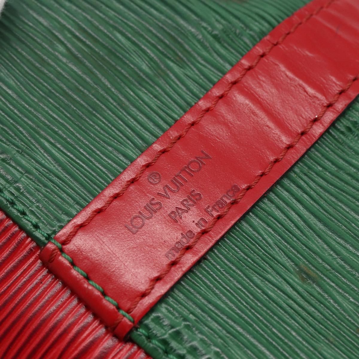 Louis Vuitton Petit Noe Handbag Two Tone Epi Leather Green Leather Bag