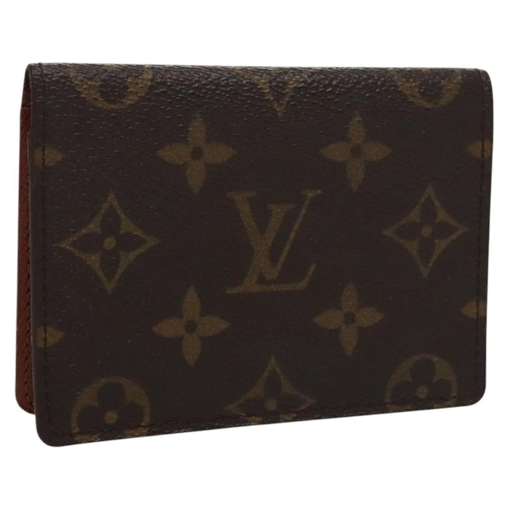 Louis Vuitton Vertical Id Card Holder Canvas Brown Canvas Card Holders Accessory
