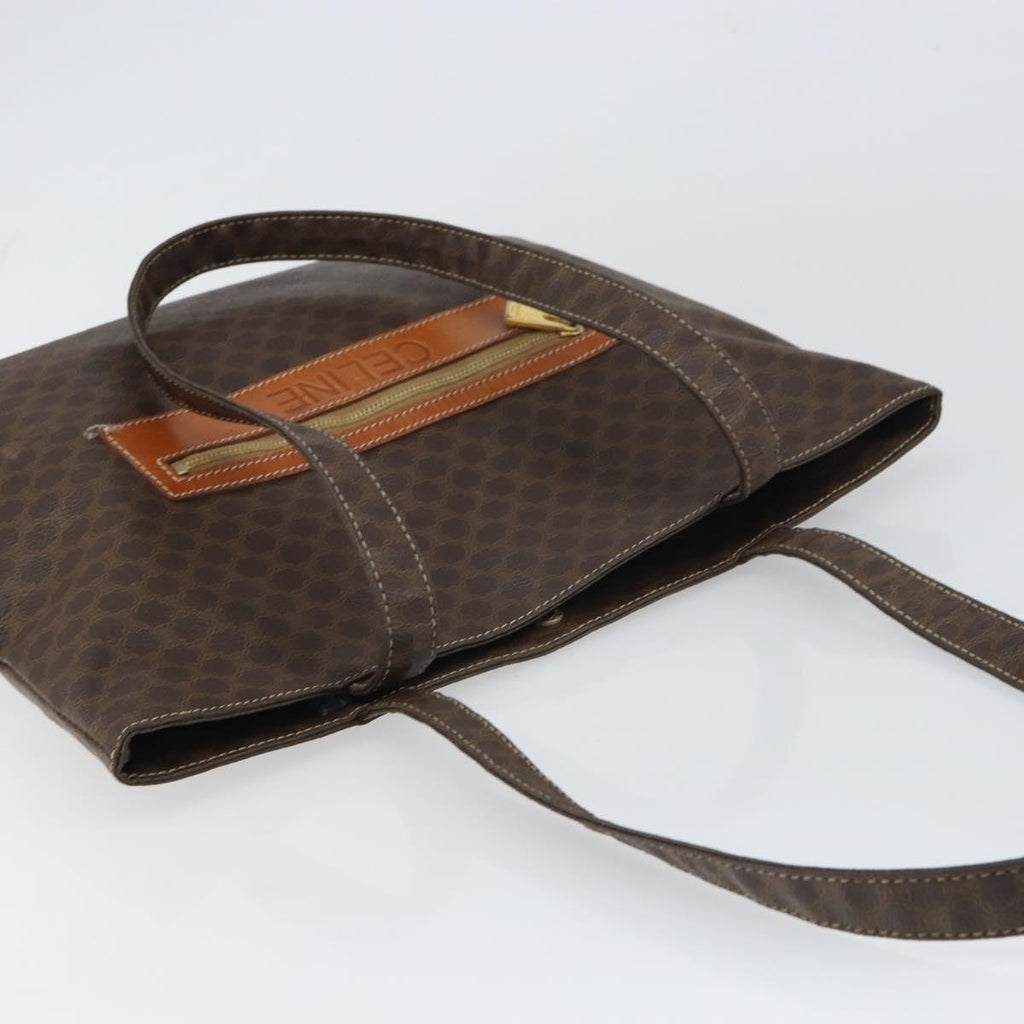 Celine Vintage Macadam Tote Bag Canvas Brown Canvas Tote Bag Bag