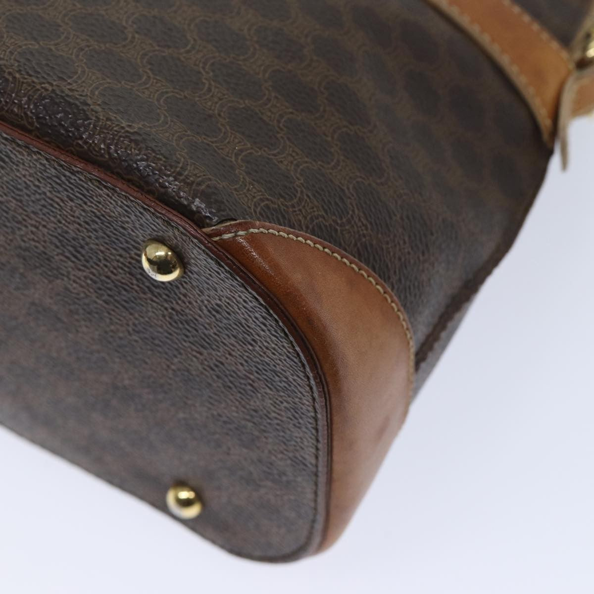 Celine Vintage Macadam Handbag Canvas And Leather Brown Canvas Handbag