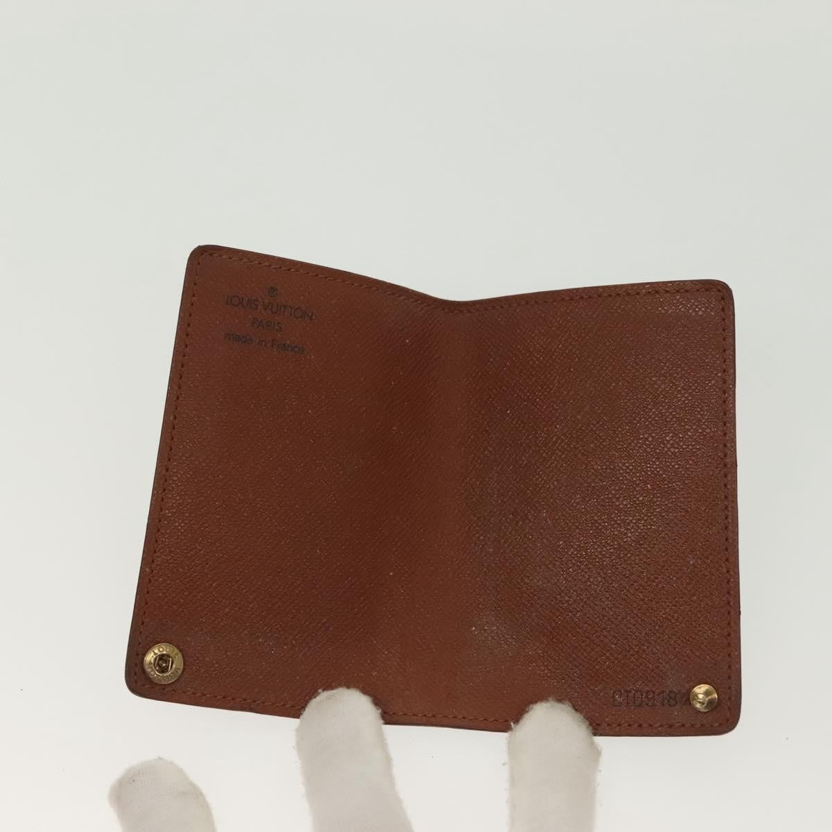 Louis Vuitton Porte Cartes Pression Card Case Monogram Canvas Brown Canvas Card Holders Accessory