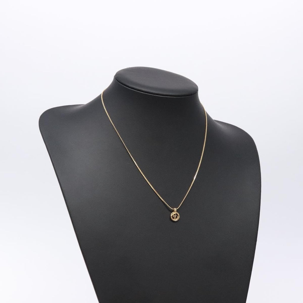 Christian Dior Cd Round Pendant Necklace Metal Gold Metal Necklace Jewelry (Pre-Owned)