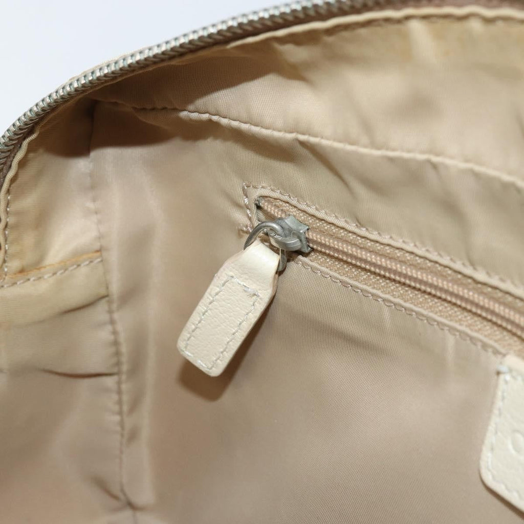 Christian Dior Vintage Crossbody Bag Embroidered Diorissimo Canvas Beige Canvas Shoulder Bag Bag (Pre-Owned)