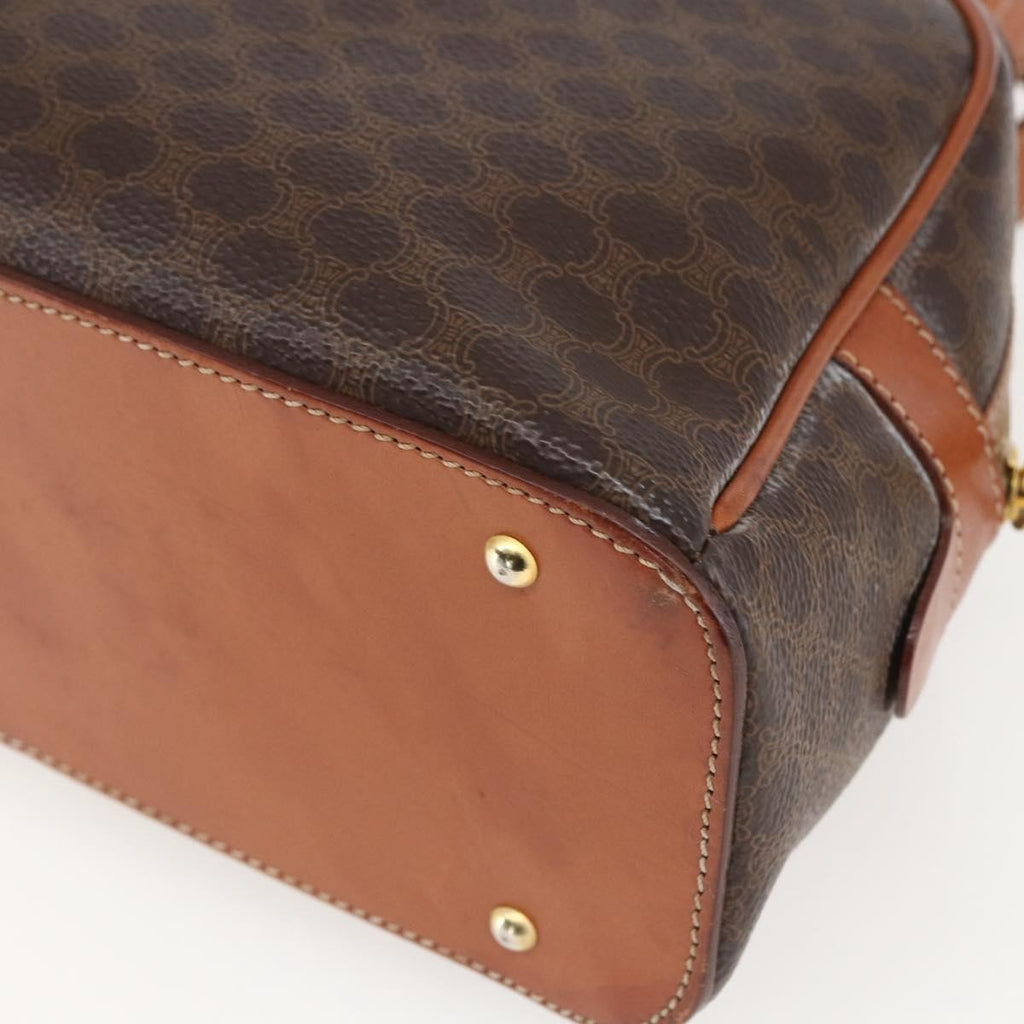Celine Vintage Macadam Handbag Canvas And Leather Brown Canvas Handbag