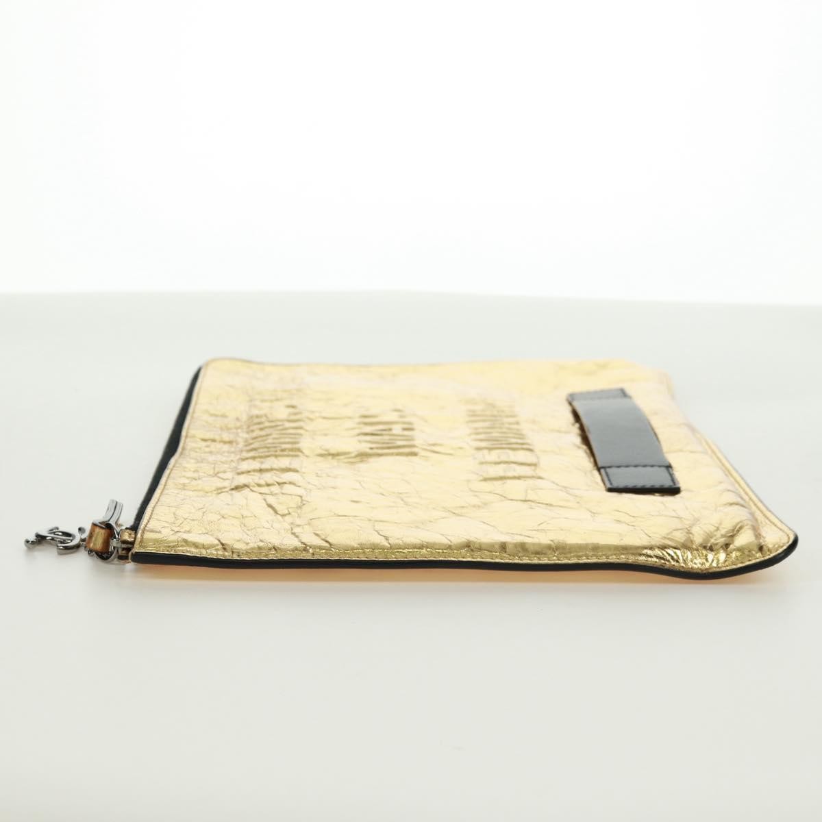 Chanel Feminine Pouch Crinkled Leather Gold Leather Clutche & Pouche Bag