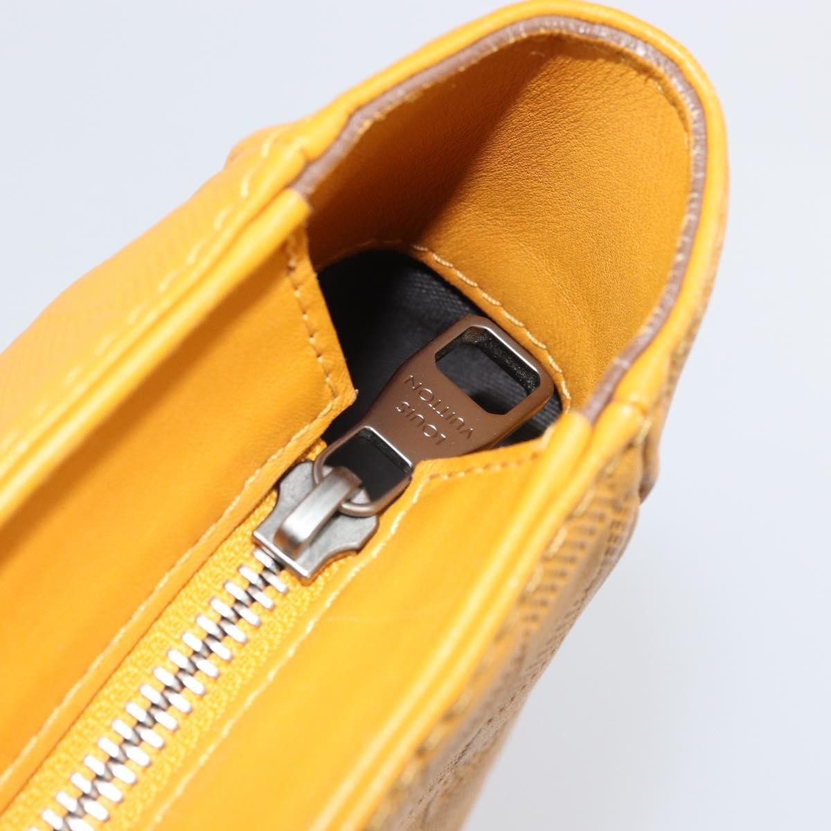 Louis Vuitton Tadao Handbag Damier Infini Leather Yellow Leather Handbag