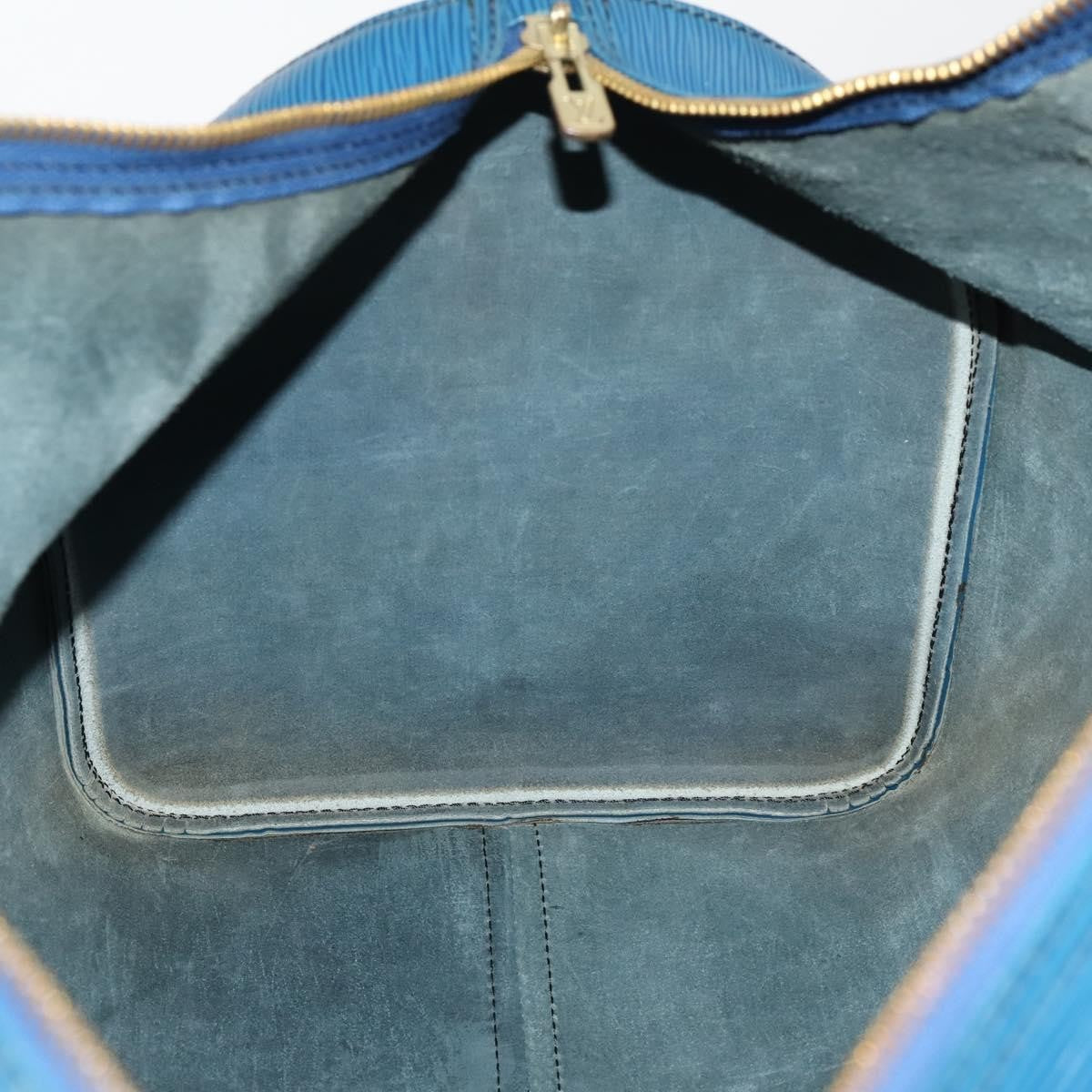 Louis Vuitton Keepall Bag Epi Leather Blue Leather Travel Bag