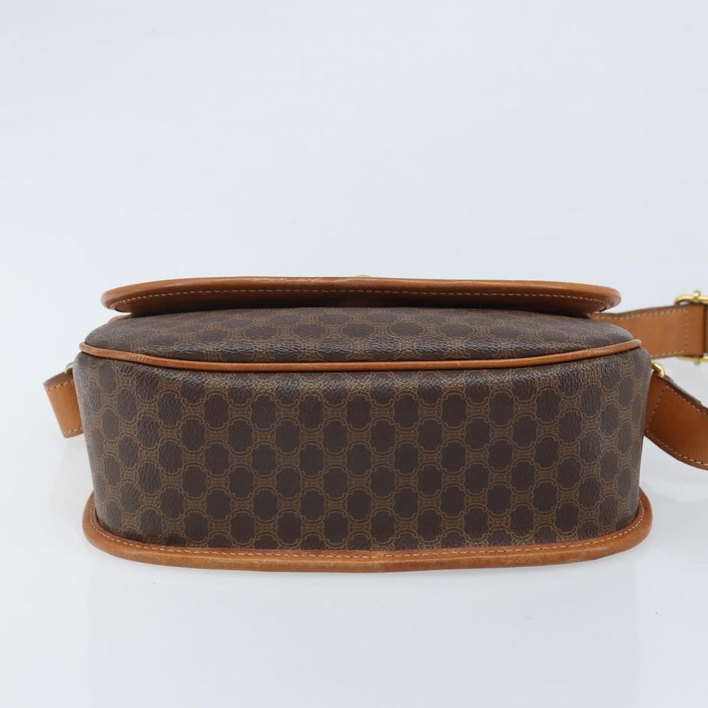 Celine Vintage Macadam Shoulder Bag Canvas And Leather Brown Canvas Shoulder Bag Bag