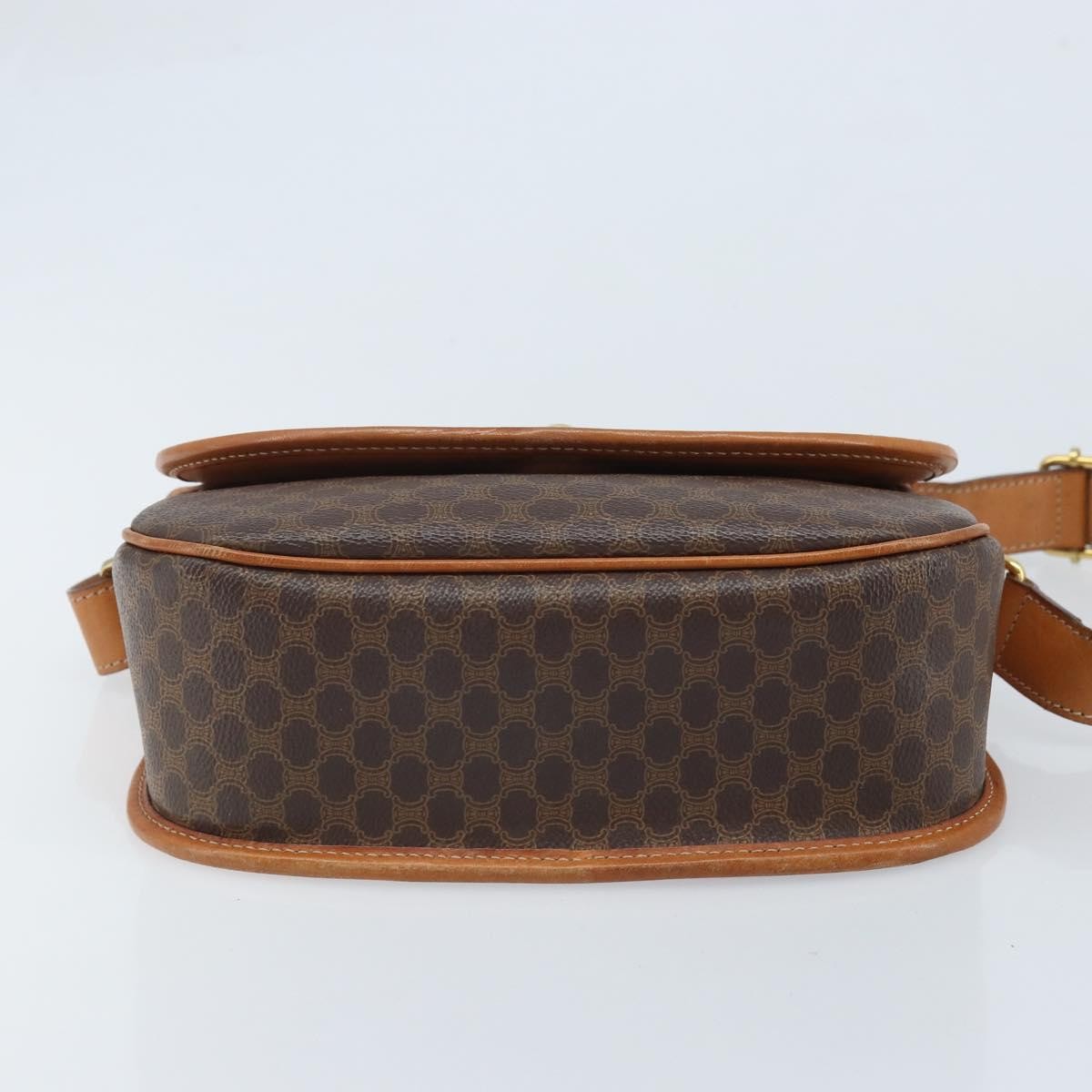 Celine Vintage Macadam Shoulder Bag Canvas And Leather Brown Canvas Shoulder Bag Bag