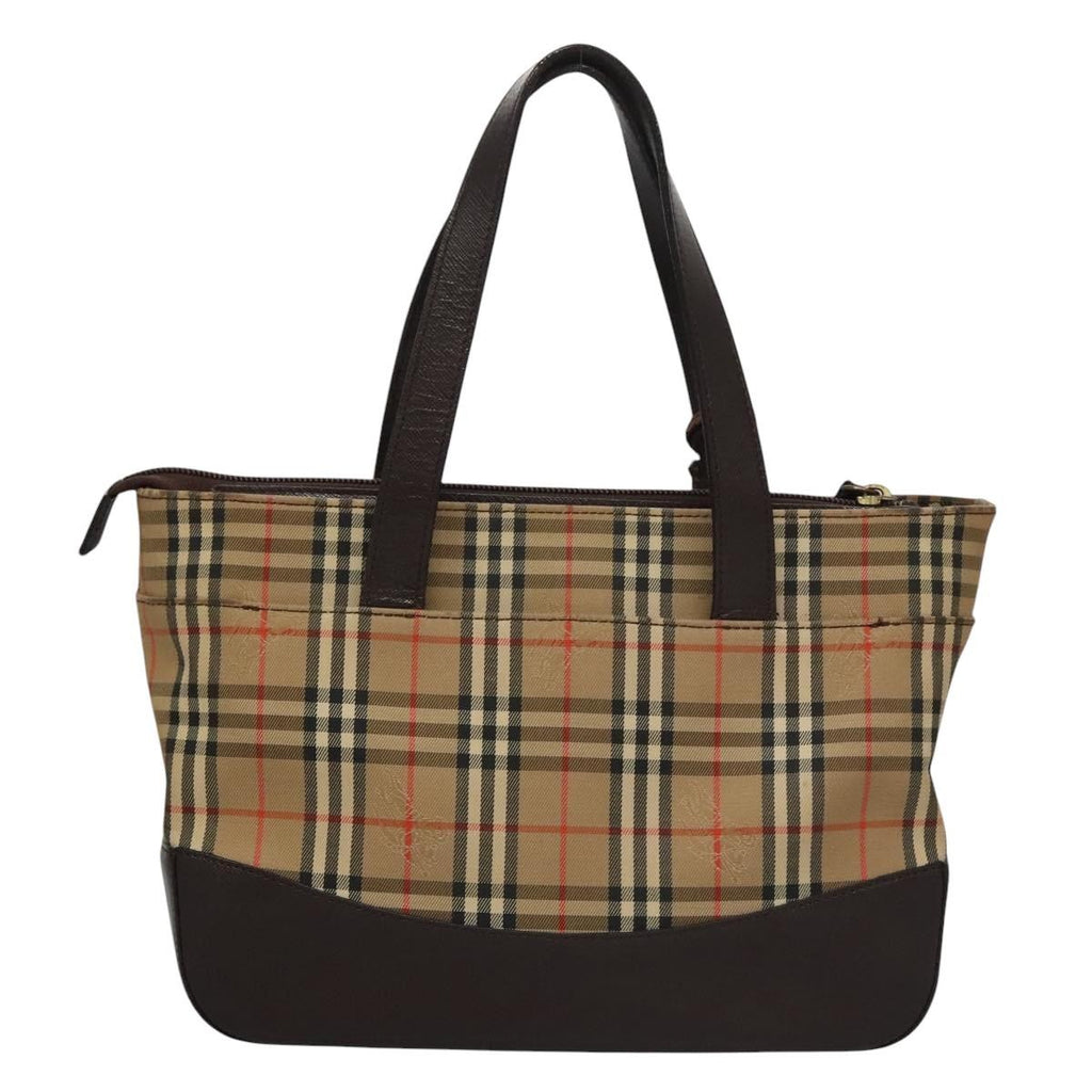 Burberry Nova Check Handbag Nova Check Canvas And Leather Beige Canvas Handbag