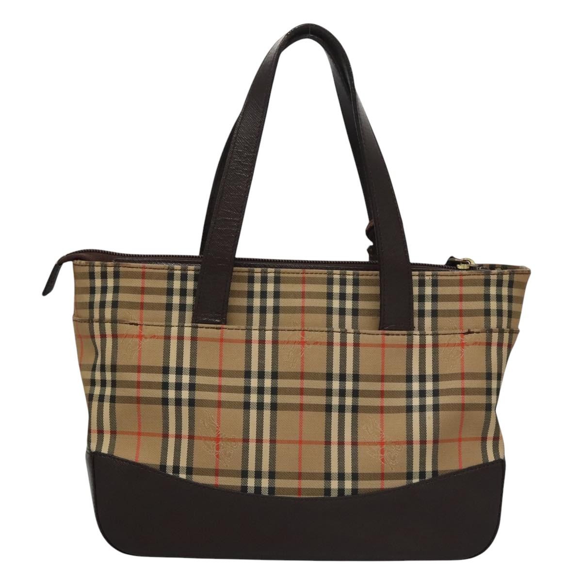 Burberry Nova Check Handbag Nova Check Canvas And Leather Beige Canvas Handbag