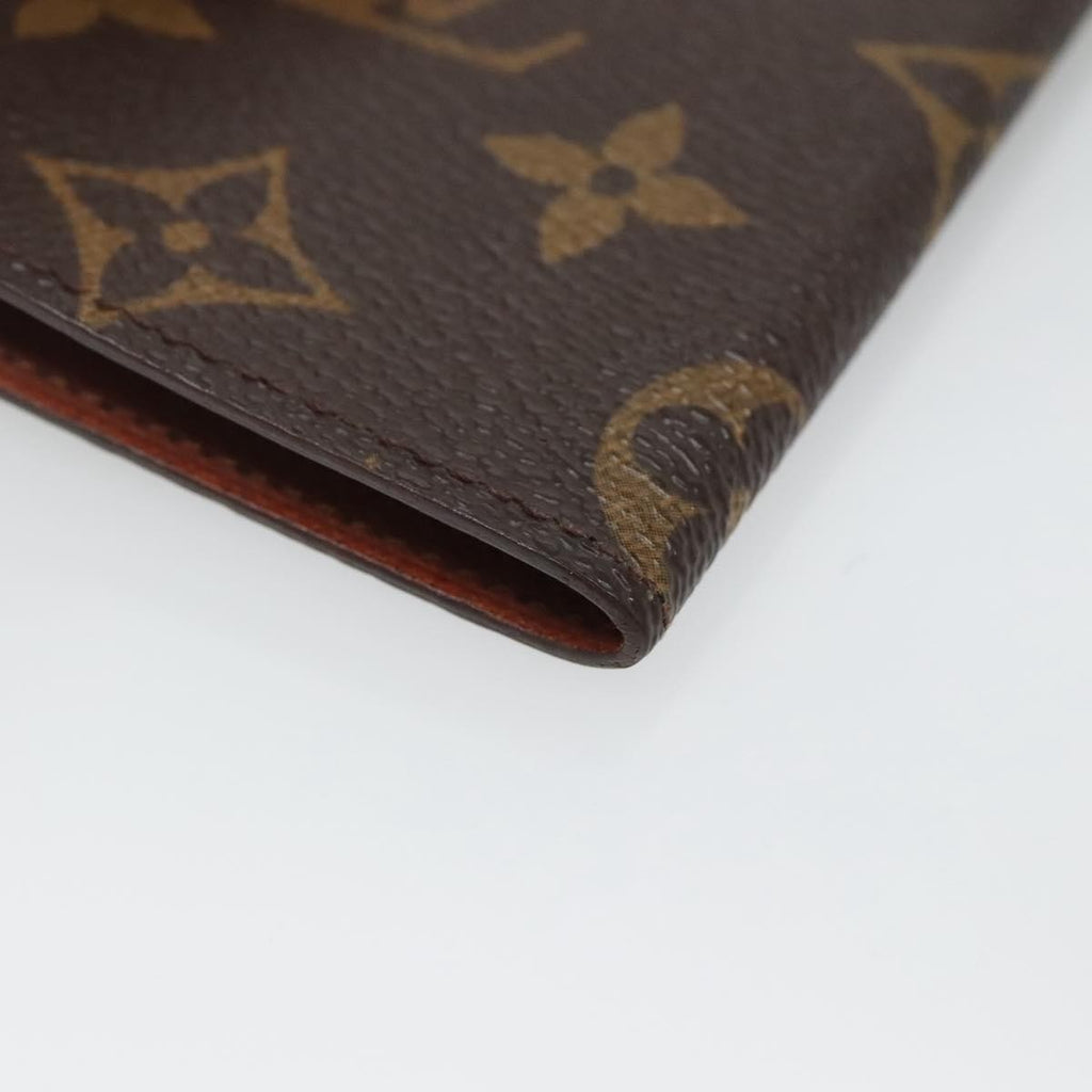 Louis Vuitton Porte Cartes Pression Card Case Monogram Canvas Brown Canvas Card Holders Accessory