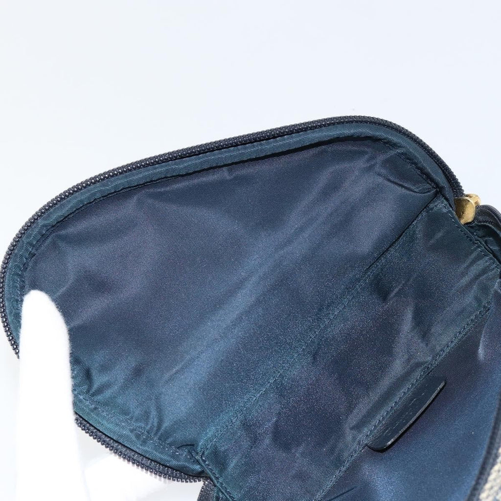 Christian Dior Vintage Saddle Coin Purse Diorissimo Canvas Blue Canvas Clutche & Pouche Bag (Pre-Owned)