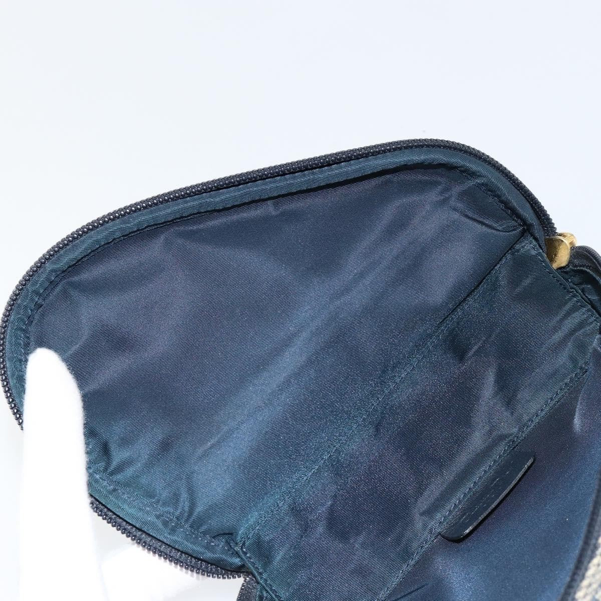 Christian Dior Vintage Saddle Coin Purse Diorissimo Canvas Blue Canvas Clutche & Pouche Bag (Pre-Owned)