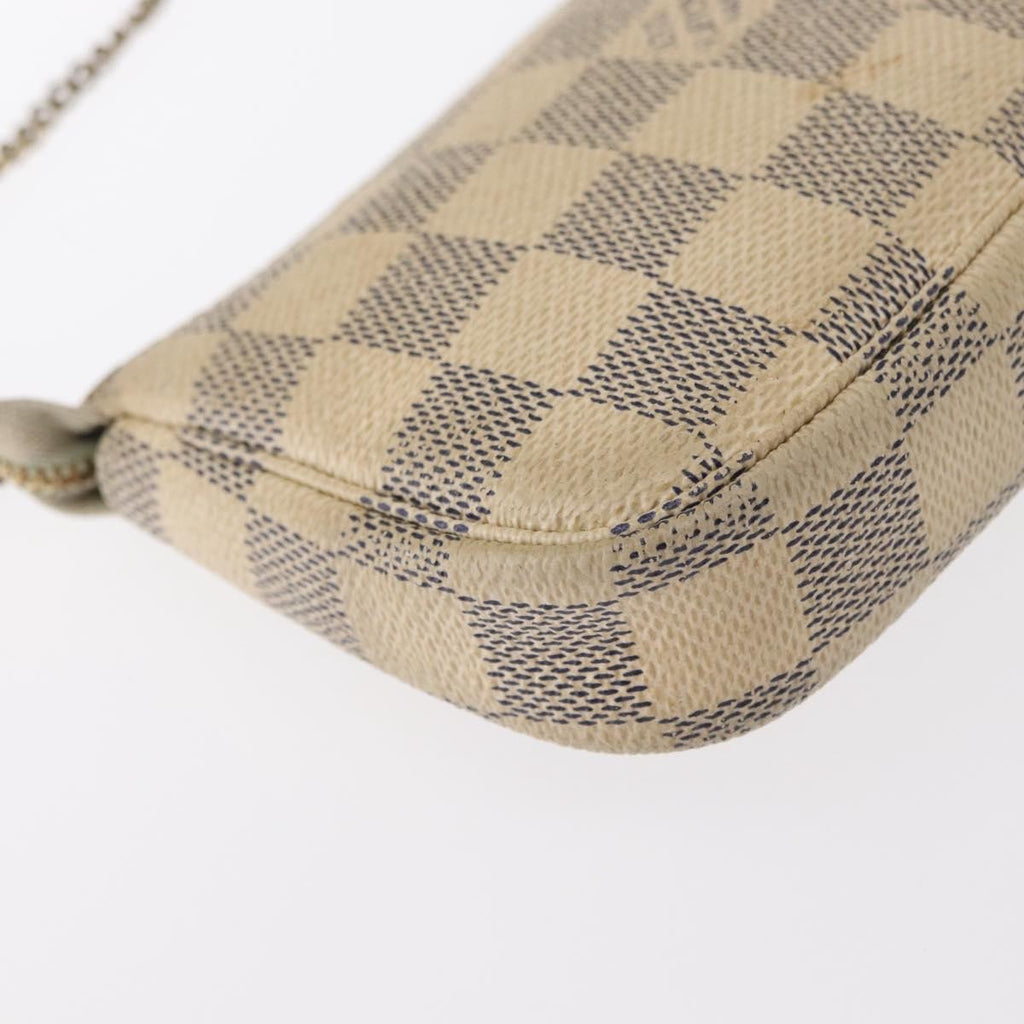 Louis Vuitton Mini Pochette Accessoires Damier Canvas White Canvas Clutche & Pouche Bag