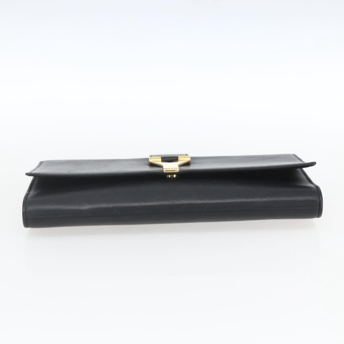 Saint Laurent Chyc Clutch Leather Black Leather Clutche & Pouche Bag (Pre-Owned)