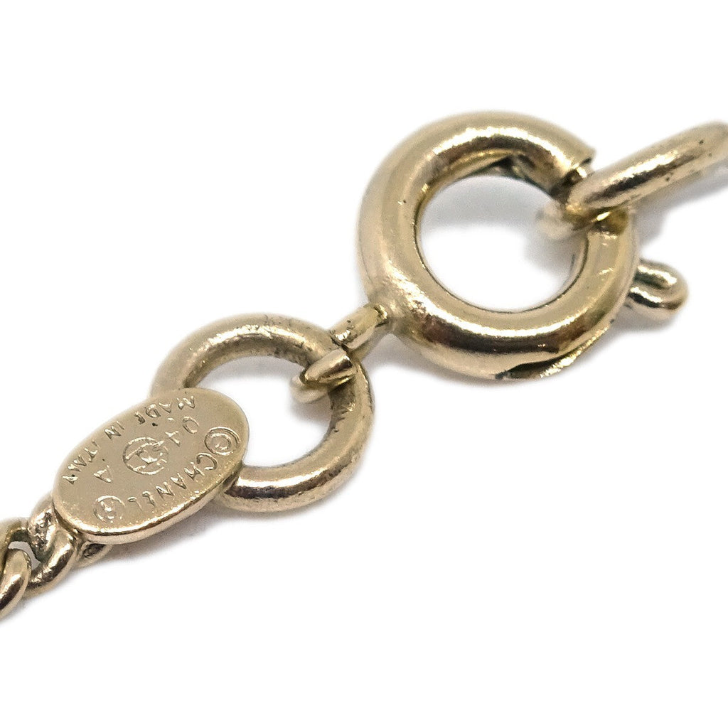 Chanel Cc Lipstick Charm Pendant Necklace Metal With Resin And Crystals Gold Metal Necklace Jewelry
