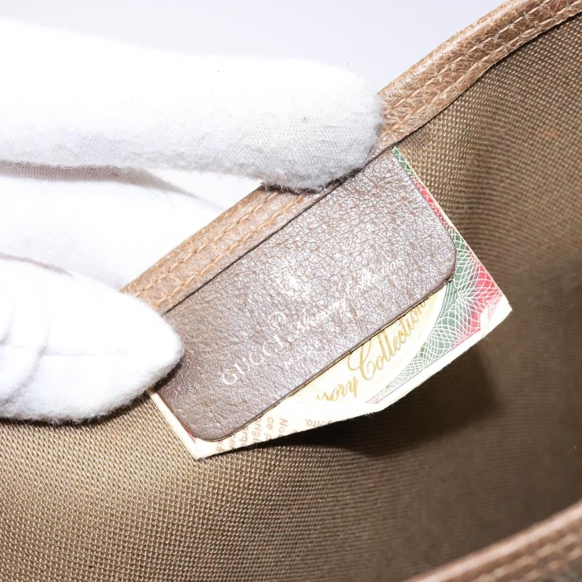 Gucci Ophidia Front Pocket Shopper Tote Gg Coated Canvas Beige Canvas Tote Bag Bag (Pre-Owned)