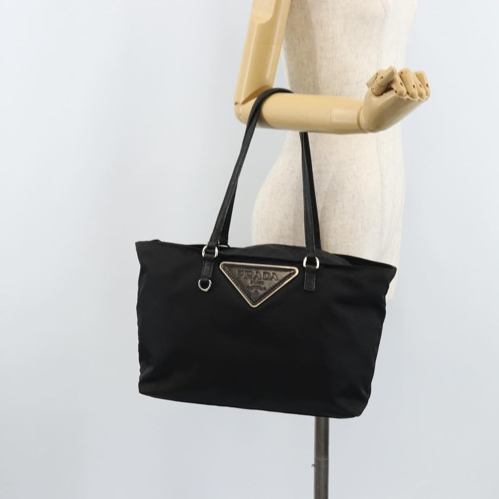 Prada Vintage Zip Tote Tessuto Black Nylon Tote Bag Bag