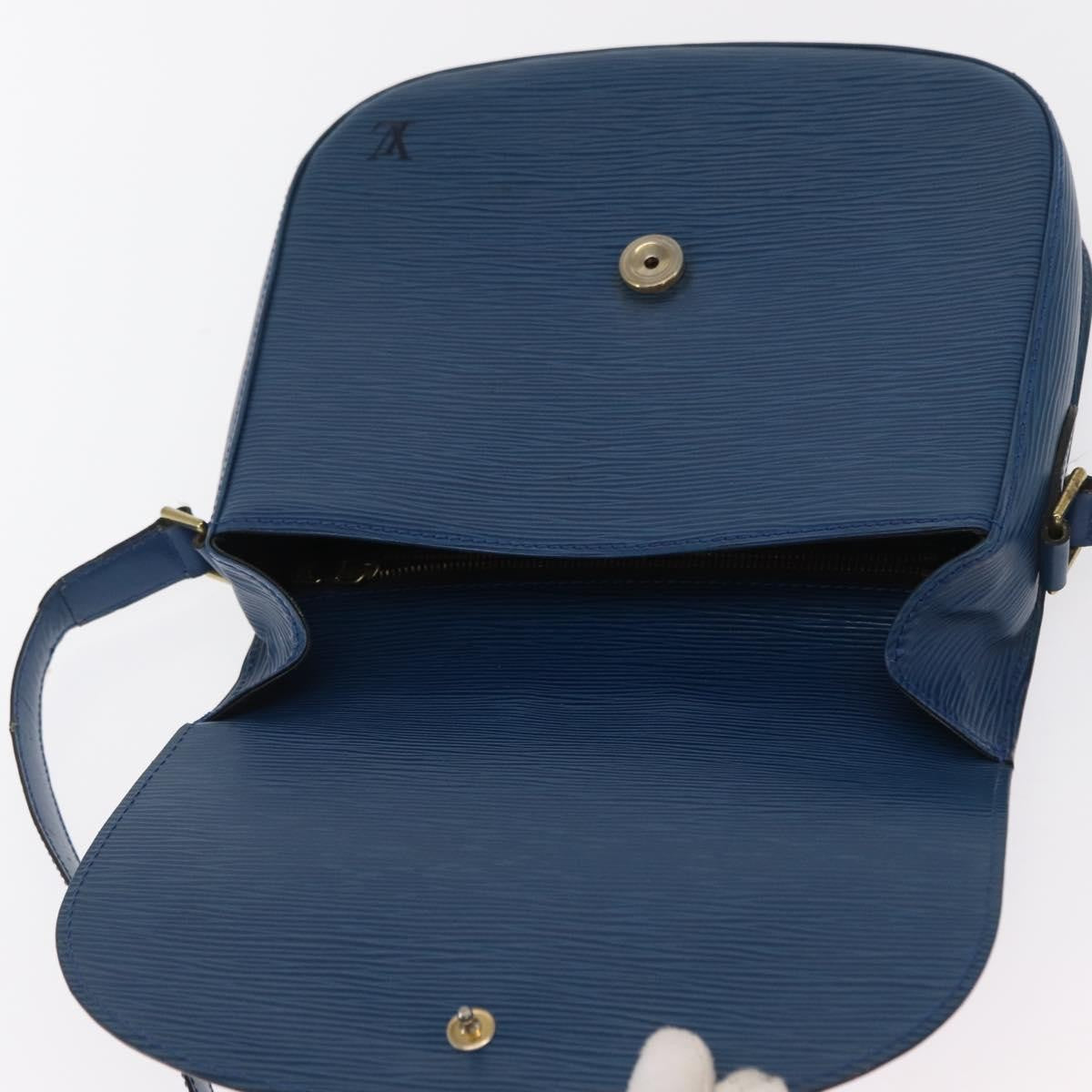 Louis Vuitton Saint Cloud Handbag Epi Leather Blue Leather Shoulder Bag