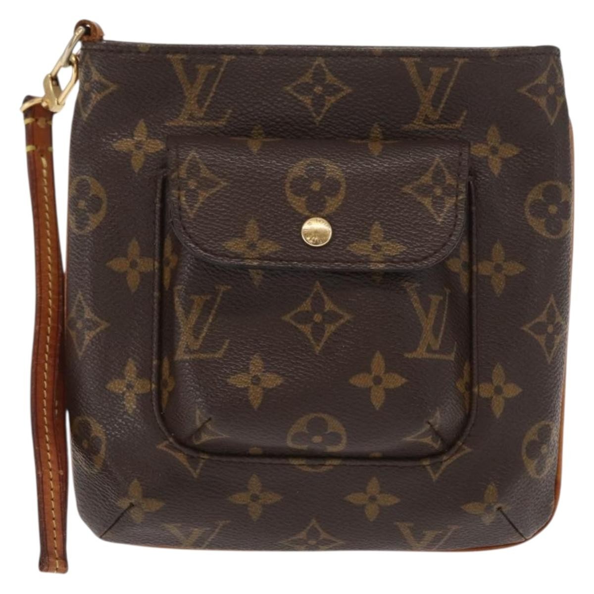 Louis Vuitton Partition Wristlet Clutch Monogram Canvas Brown Canvas Clutche & Pouche Bag