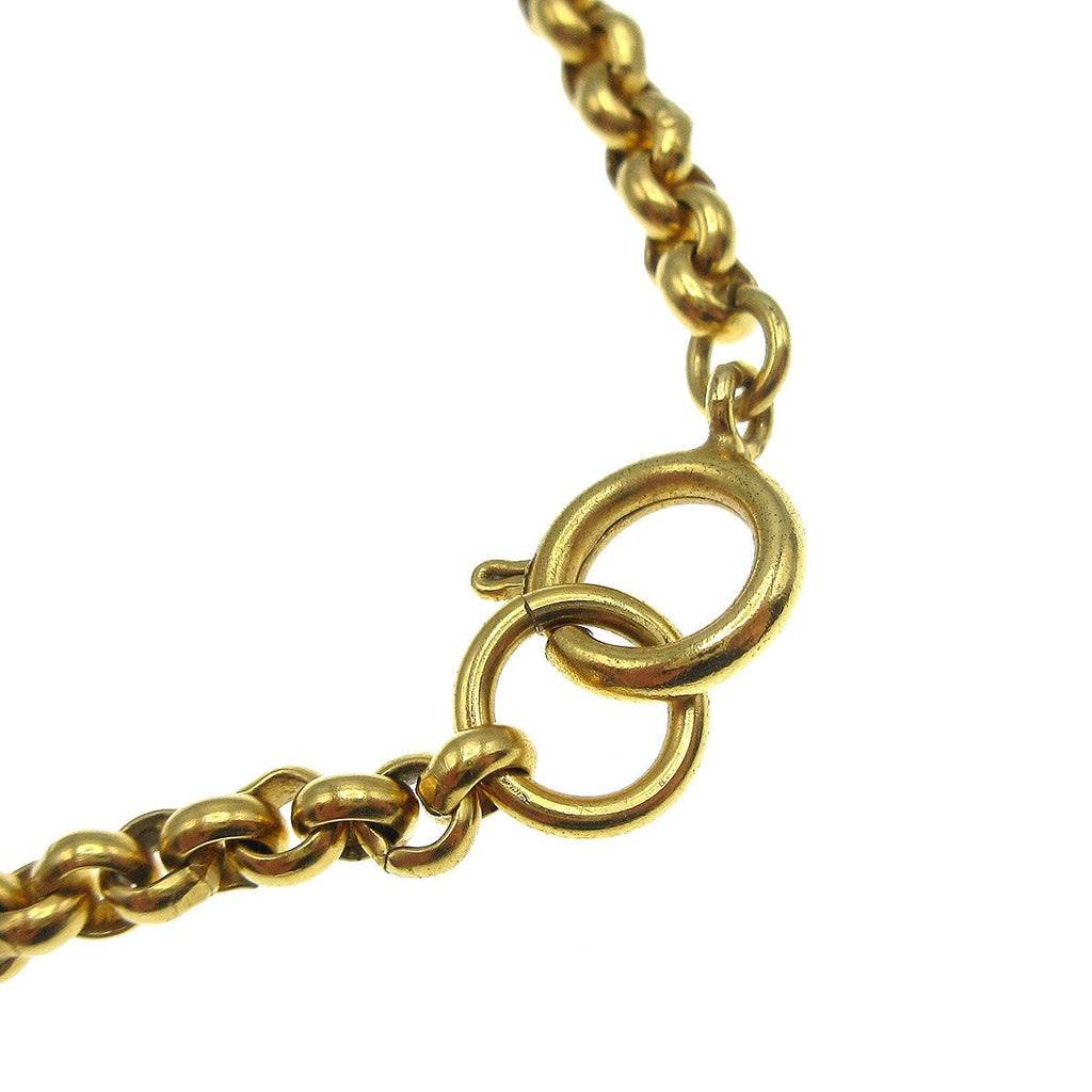 Chanel Cc Heart Pendant Necklace Metal Gold Gold_Plated Necklace Jewelry