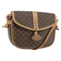 Celine Vintage Macadam Shoulder Bag Canvas And Leather Brown Canvas Shoulder Bag Bag