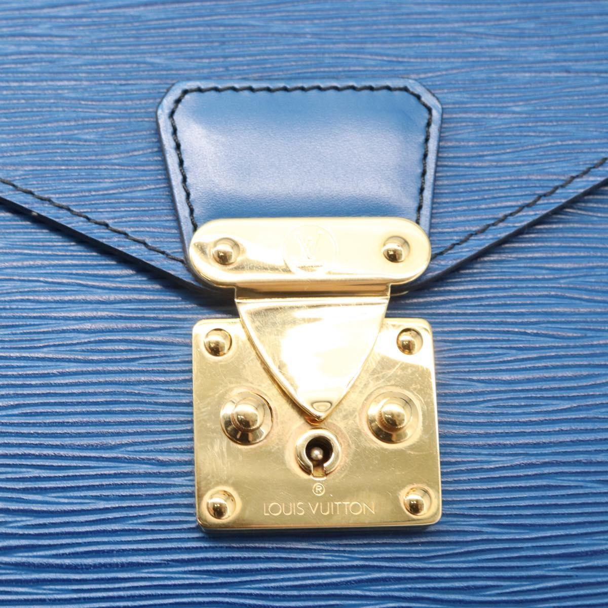 Louis Vuitton Porte-Documents Senateur Bag Epi Leather Blue Leather Clutche & Pouche Bag