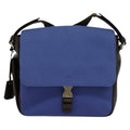 Prada Impunturato Buckle Flap Messenger Bag Canvas Blue Canvas Shoulder Bag Bag