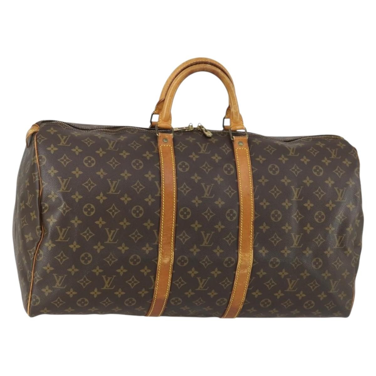 Louis Vuitton Keepall Bag Monogram Canvas Brown Canvas Travel Bag
