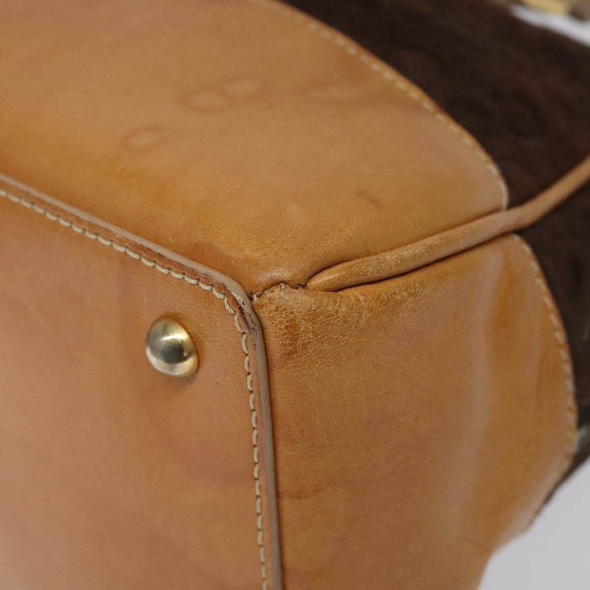 Celine C Macadam Handbag Suede And Leather Brown Suede Handbag