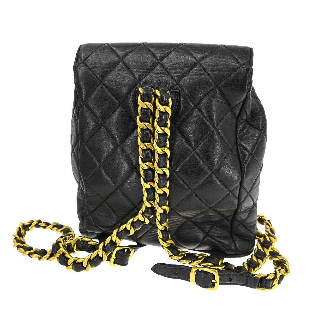 Chanel Duma Drawstring Backpack Quilted Leather Black Leather Backpack Bag