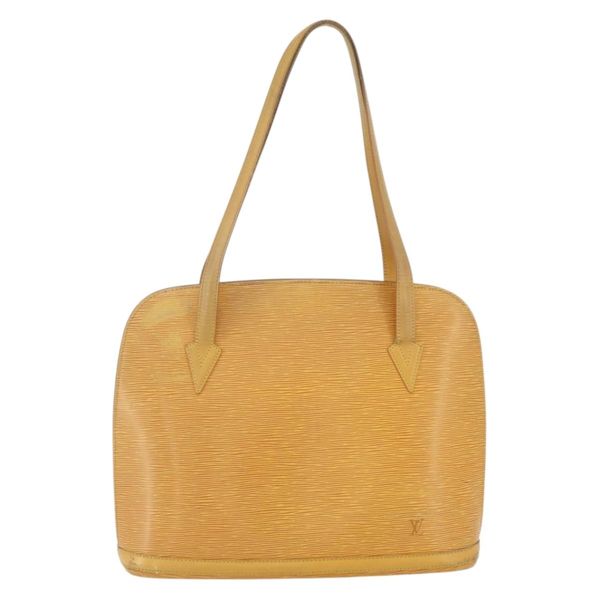 Louis Vuitton Lussac Handbag Epi Leather Yellow Leather Shoulder Bag
