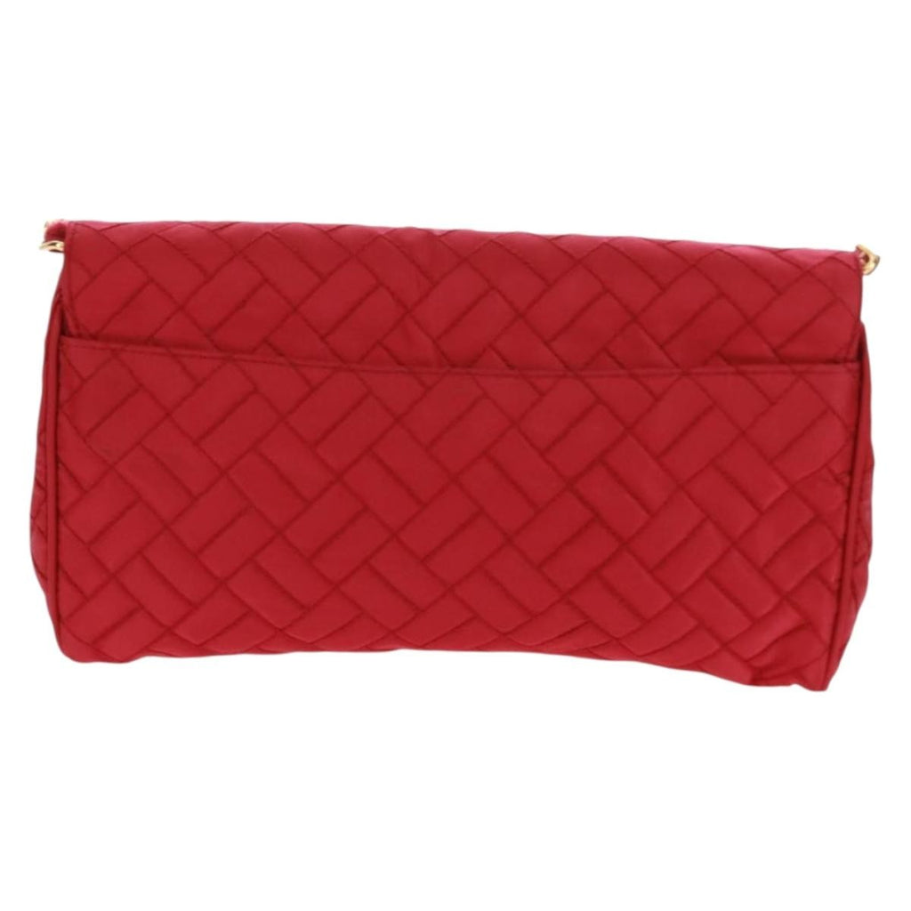 Prada Pushlock Chain Flap Bag Quilted Tessuto Red Nylon Shoulder Bag Bag