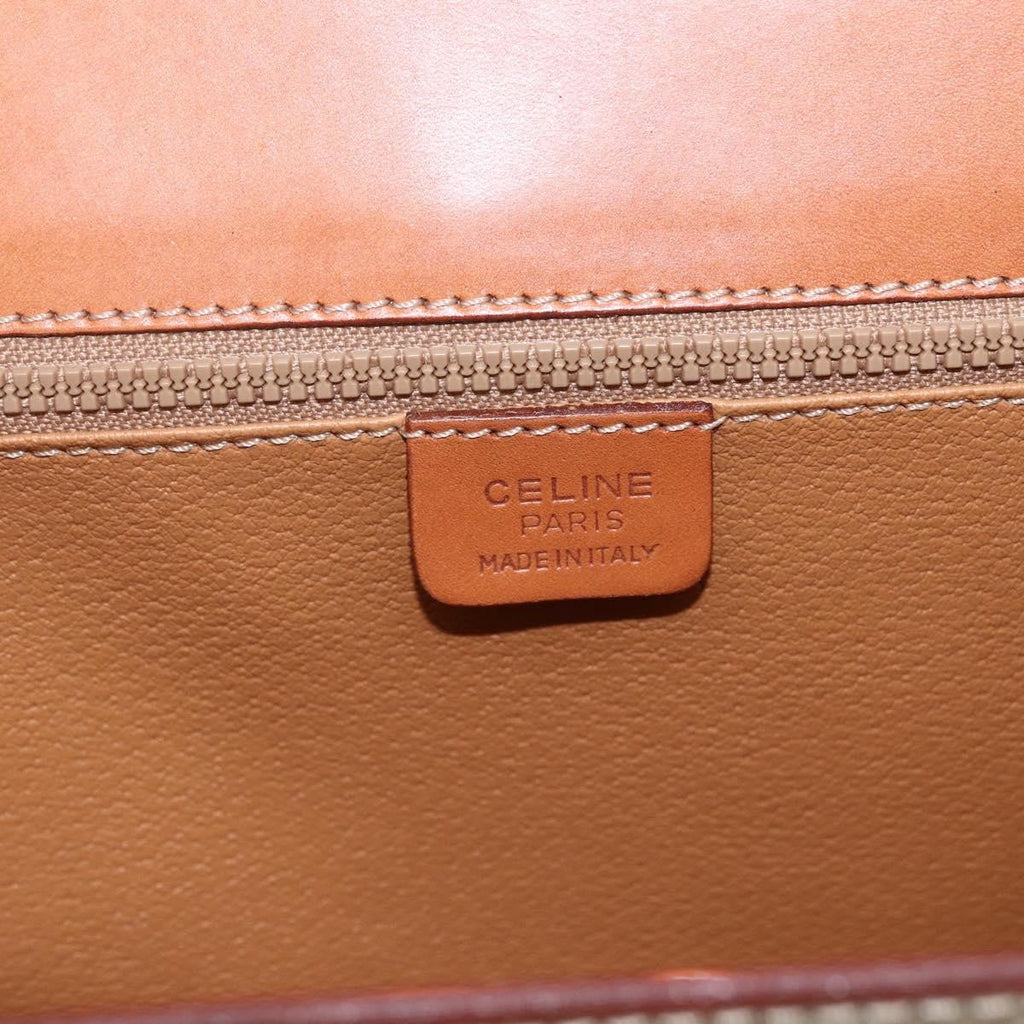 Celine Vintage Macadam Handbag Canvas And Leather Beige Canvas Handbag