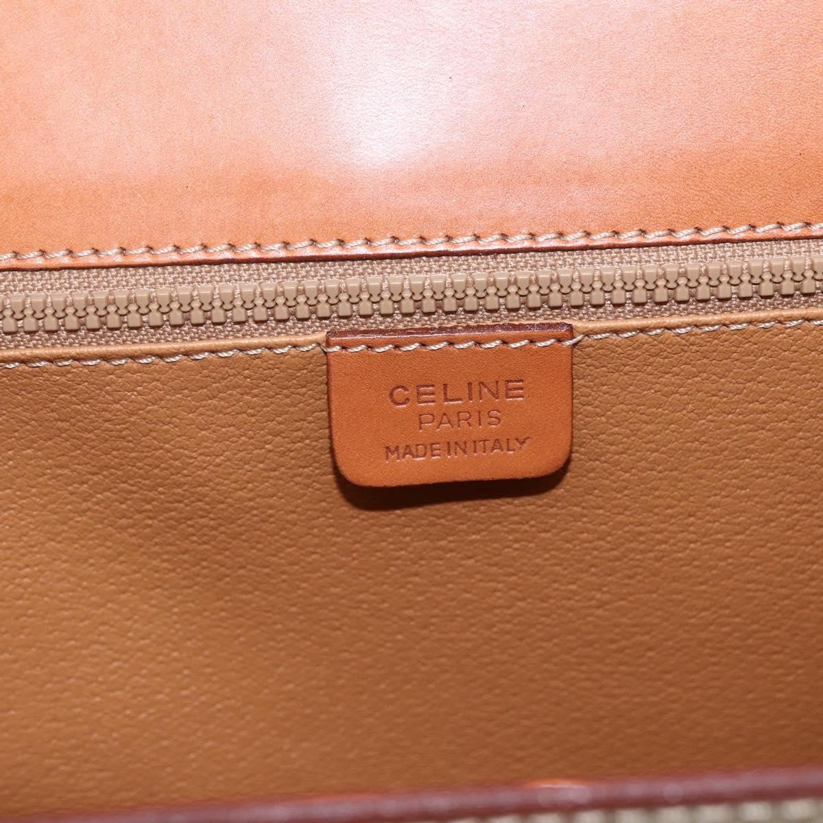 Celine Vintage Macadam Handbag Canvas And Leather Beige Canvas Handbag
