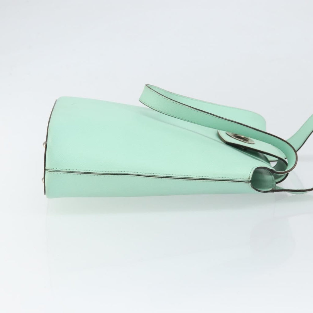 Celine Circle Logo Handbag Leather Green Leather Handbag