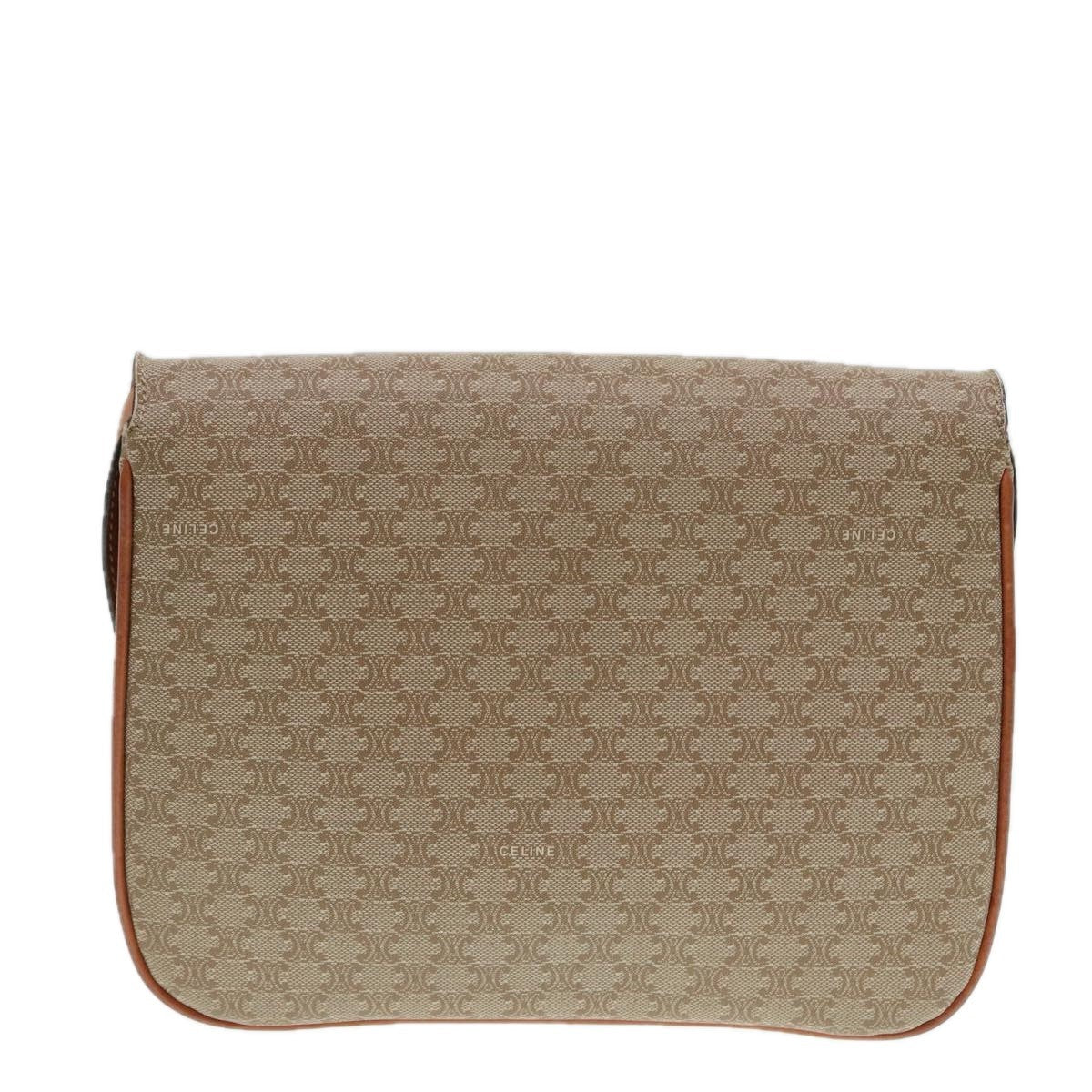 Celine Vintage Macadam Shoulder Bag Canvas And Leather Beige Canvas Shoulder Bag Bag