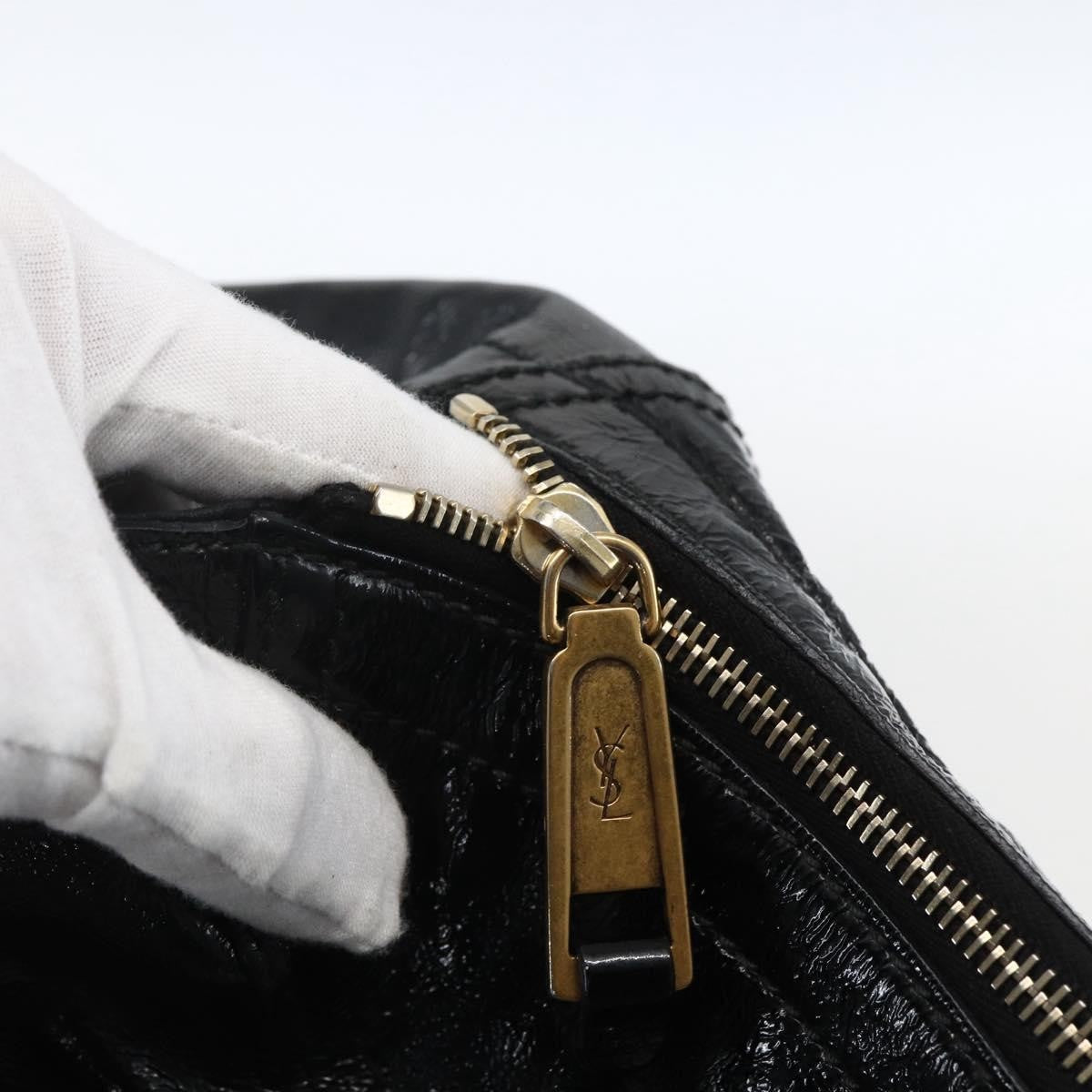 Saint Laurent Downtown Handbag Patent Black Patent_Leather Tote Bag Bag (Pre-Owned)