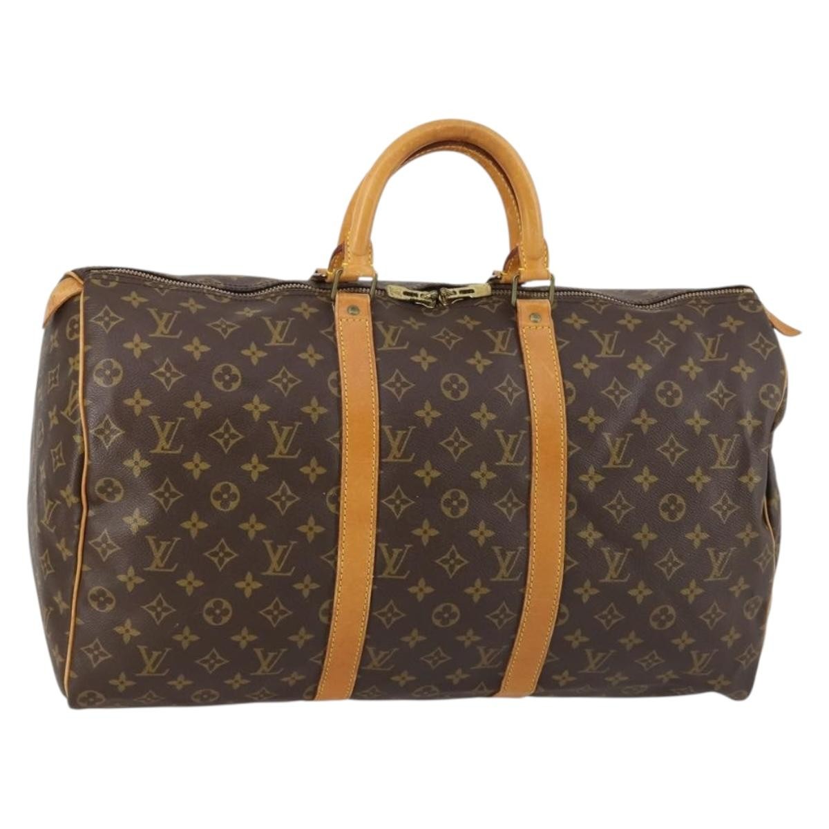 Louis Vuitton Keepall Bag Monogram Canvas Brown Canvas Travel Bag