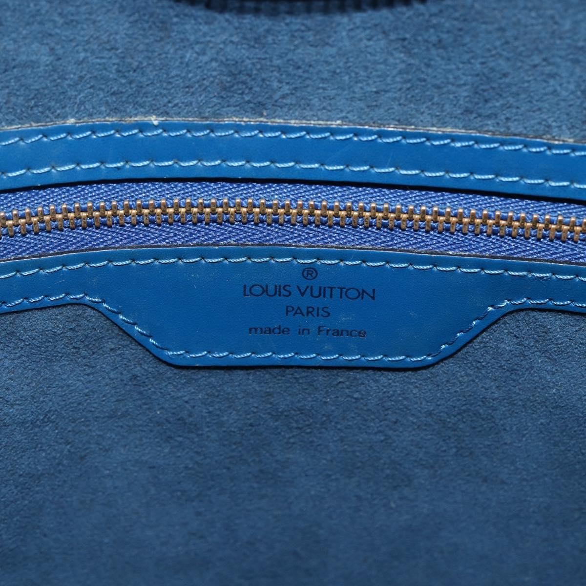 Louis Vuitton Saint Jacques Handbag Epi Leather Blue Leather Shoulder Bag