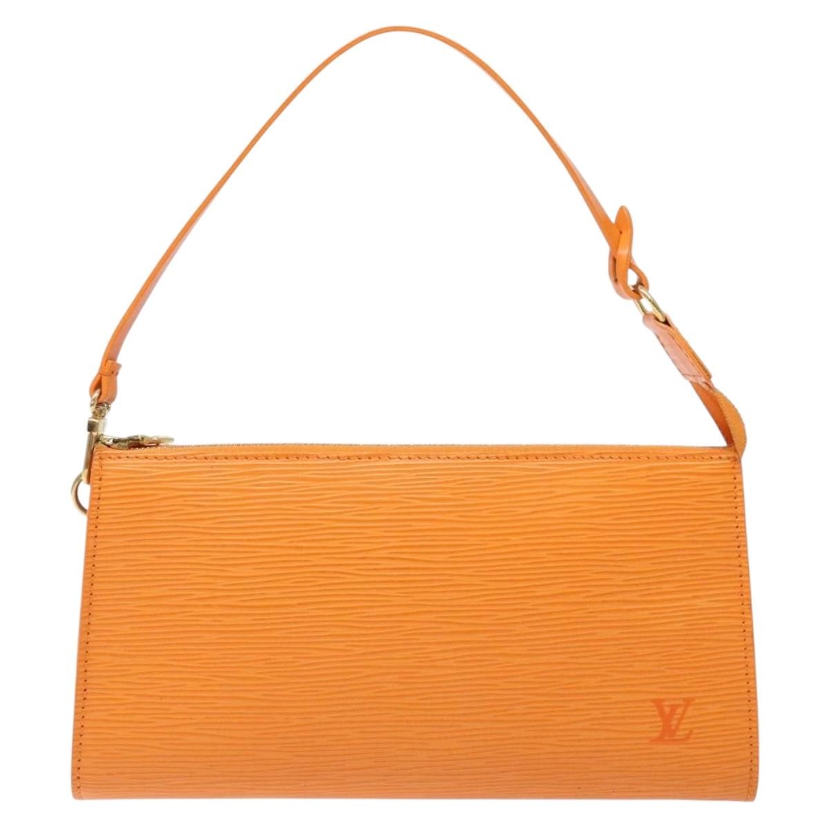 Louis Vuitton Pochette Accessoires Epi Leather Orange Leather Clutche & Pouche Bag