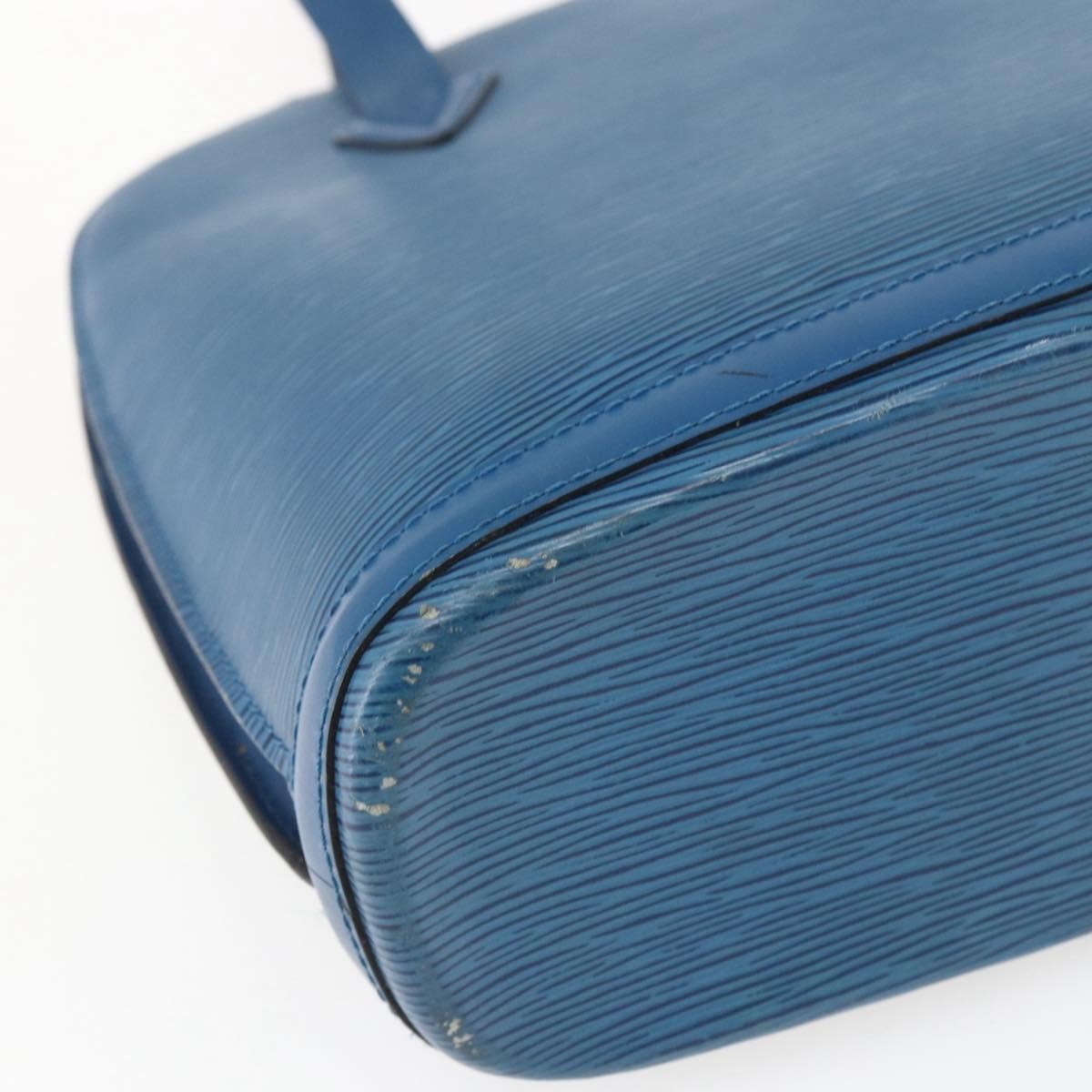 Louis Vuitton Lussac Handbag Epi Leather Blue Leather Shoulder Bag