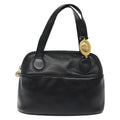 Christian Dior Vintage Cd Handbag Leather Black Leather Handbag (Pre-Owned)