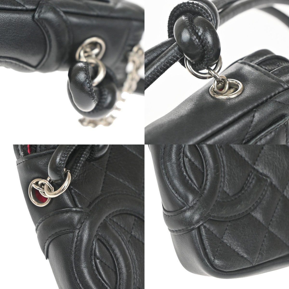 Chanel Cambon Pochette Quilted Leather Black Leather Shoulder Bag Bag