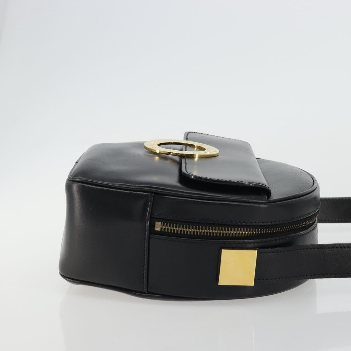 Celine Circle Logo Shoulder Bag Leather Black Leather Shoulder Bag Bag