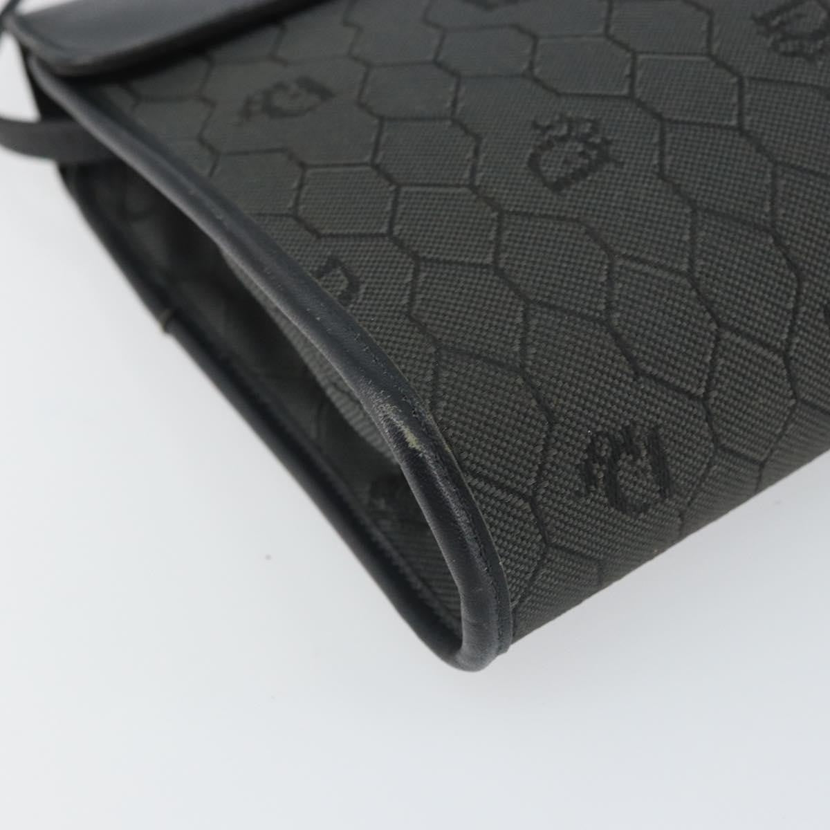 Christian Dior Vintage Honeycomb Flap Crossbody Bag Coated Canvas Black Pvc Shoulder Bag Bag (Pre-Owned)